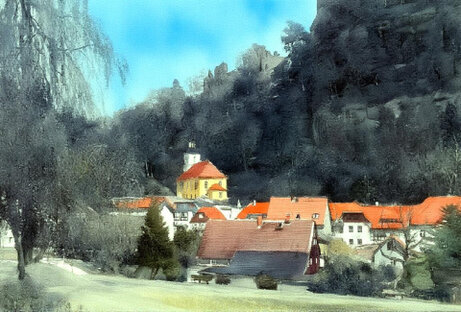 Oybin Blick zum Berg