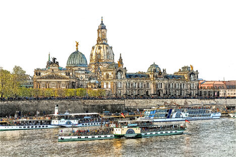 Flottenparade der Sächsischen Dampfschifffahrt