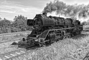 Foto Dampflok schwarzweiss